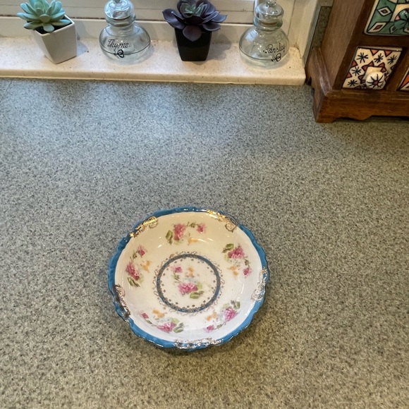 Elbogen Austria china dish pink blue and white - Picture 2 of 4